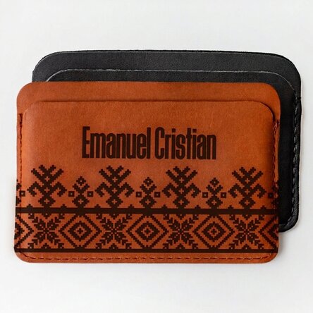 Portefeuille en cuir personnalisé avec prénom - Modèle traditionnel
