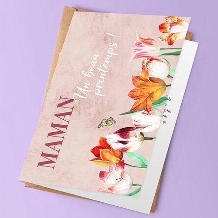 Carte de vœux personnalisée avec texte - Tulips