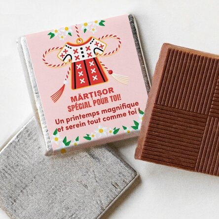 Mini-chocolat personnalisé avec un message traditionnel