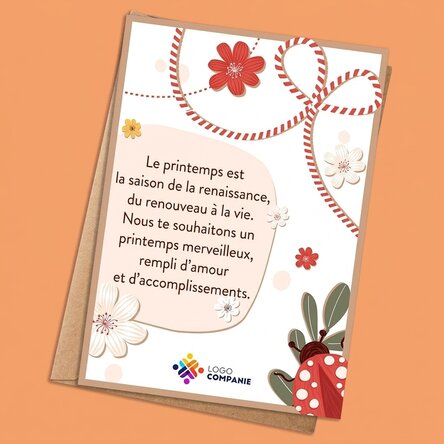 Carte personnalisée avec texte et logo - Buburuza