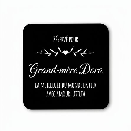 Porte-verre personnalisé avec inscription - Réservé