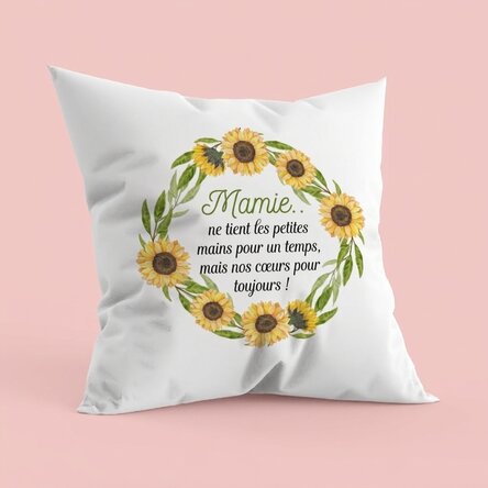 Coussin personnalisé avec un message pour grand-mère