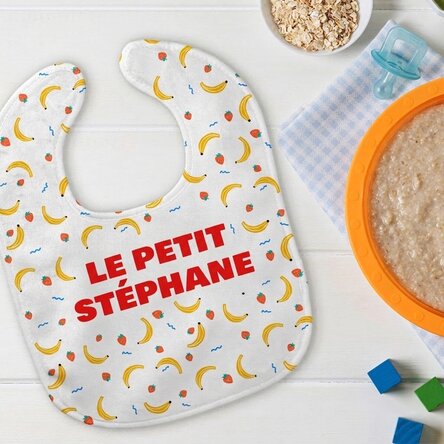 Bavoir personnalisé pour bébé avec prénom - Banane