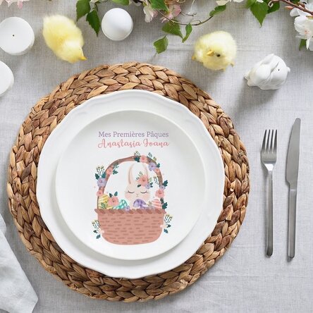 Assiette personnalisée avec inscription pour enfants - Bunny
