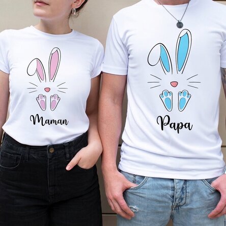T-shirt de sport personnalisé avec prénom - Lapin