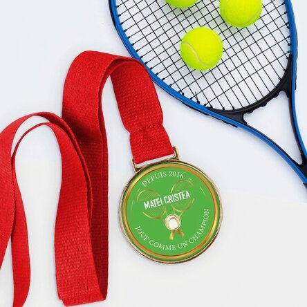 Médaille personnalisée avec inscription - Tennis