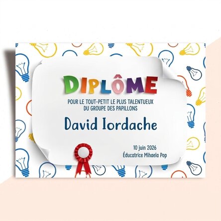 Diplôme personnalisé avec texte