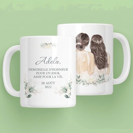 Tasse personnalisée avec inscription - Demoiselle d'honneur