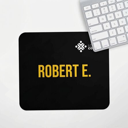 Tapis de souris personnalisé avec logo et texte au centre