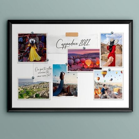 Tableau paysage personnalisé avec 6 photos et un texte - Vos vacances
