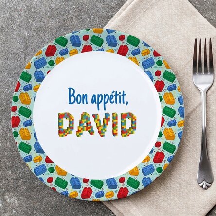 Assiette personnalisée avec inscription - Lego
