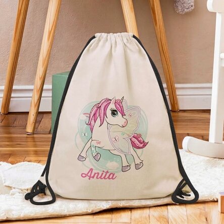 Sac à dos personnalisé avec prénom - Licorne et papillons