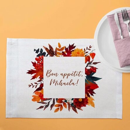 Sous-assiette personnalisée avec inscription - Automne