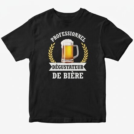 T-shirt en coton personnalisé avec inscription - Dégustateur de bière