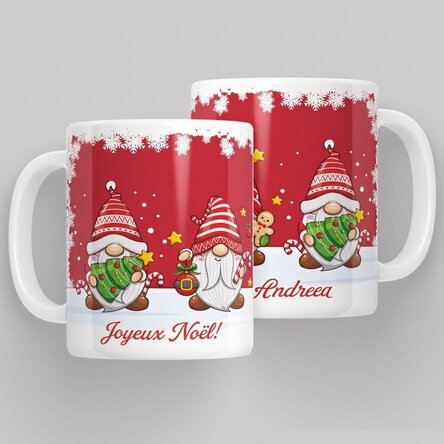 Tasse personnalisée avec inscription - Gnomes de Noël