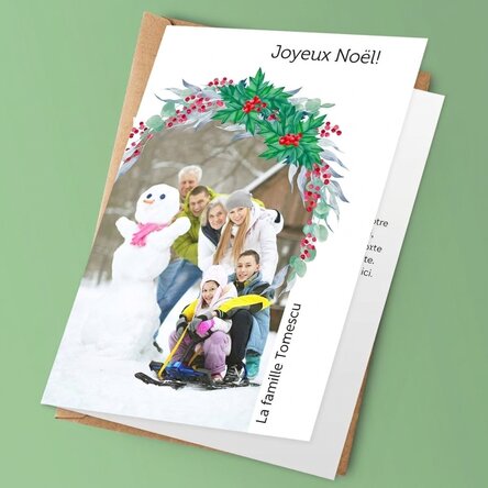 Carte de vœux personnalisée avec photo et message - Joyeux Noël