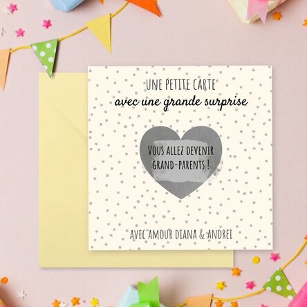 Carte à gratter personnalisée avec message - Annonce surprise