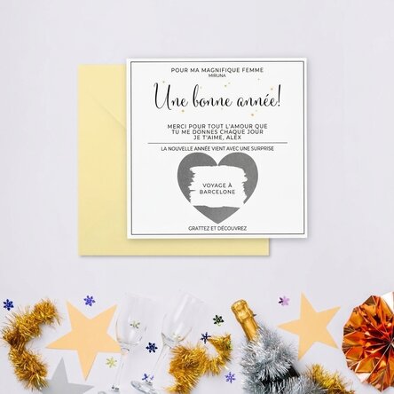 Carte à gratter personnalisée avec message - Élégant modèle de Noël