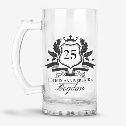 Chope à bière personnalisée avec inscription - Royalty