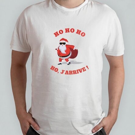 T-shirt en coton personnalisé avec le texte « HO HO HO »