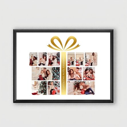 Tableau personnalisé avec 12 photos et un texte - Gift Box