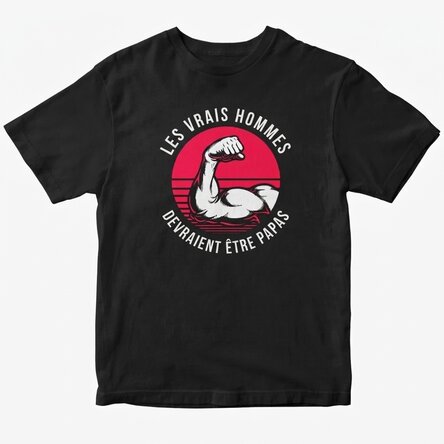 T-shirt en coton personnalisé avec un texte - Les vrais hommes