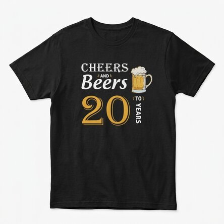 T-shirt en coton personnalisé avec un texte - Cheers and Beers