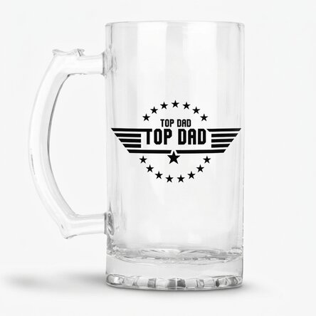 Chope à bière personnalisée avec inscription - Top Dad