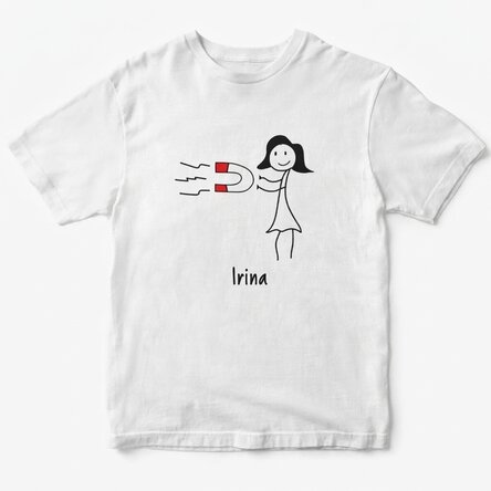 T-shirt en coton pour femme, personnalisé avec un texte - Magnet