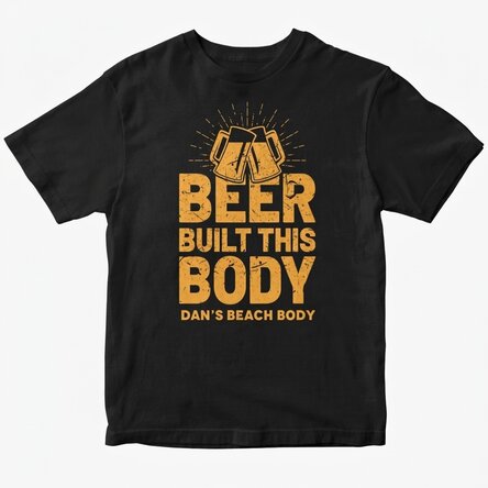 T-shirt en coton personnalisé avec le texte « Beer Built This Body »