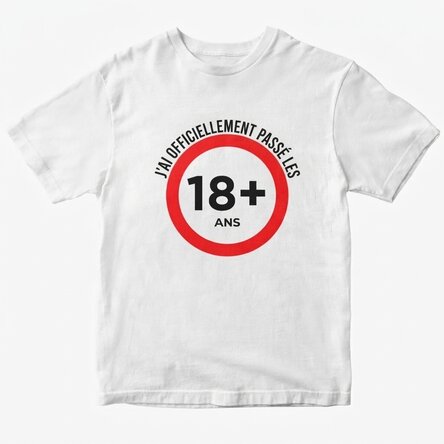 T-shirt en coton personnalisé avec un texte - 18 ans