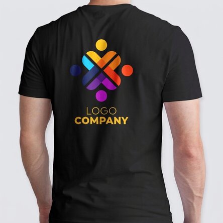 Custom cotton T-shirt with logo on the back