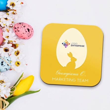 Porte-verre personnalisé avec logo et nom - Pâques
