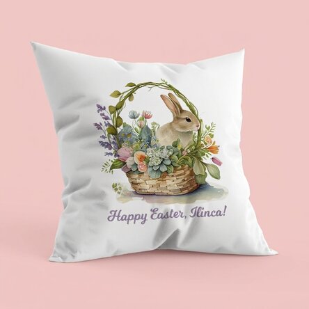 Personalised cushion with text - Happy Easter