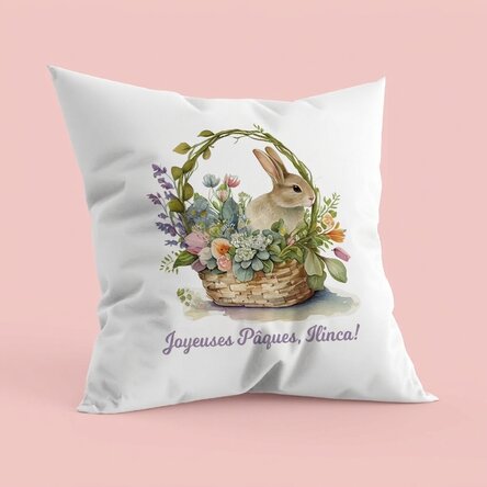 Coussin personnalisé avec inscription - Joyeuses Pâques