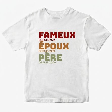 T-shirt en coton personnalisé avec un texte - L'histoire de mon père