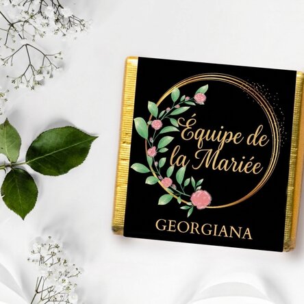 Mini-chocolat personnalisé avec message - Floral