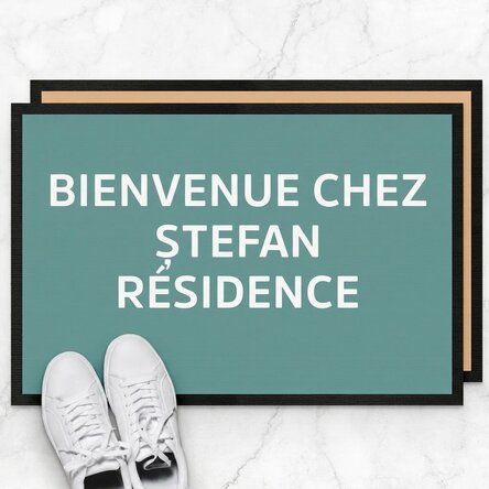 Paillasson personnalisé avec inscription : « Welcome to my residence »