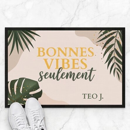 Paillasson personnalisé avec inscription - Good vibes