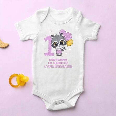 Body pour enfant personnalisé avec l'âge et le prénom - Anniversaire