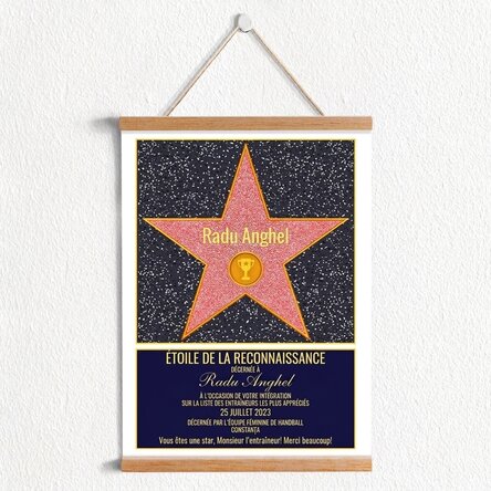 Affiche personnalisée avec accroche-vêtements « L'étoile de la gratitude » - Champions