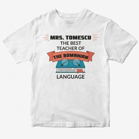 Custom cotton T-shirt with text - Best teacher