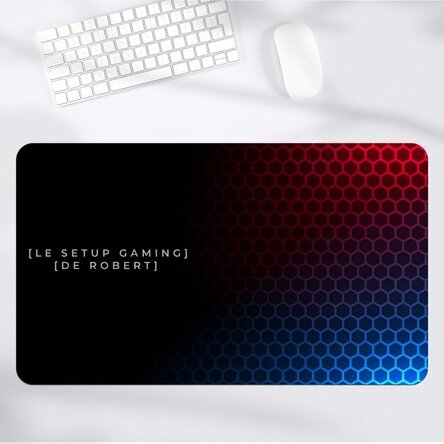 Tapis de souris XXL personnalisé avec texte - Hexagonal
