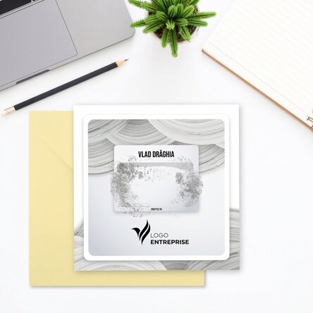 Carte à gratter personnalisée avec logo et texte - White Welcome