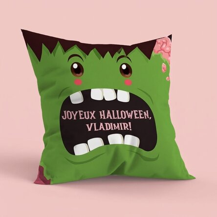 Coussin personnalisé avec inscription, grand format - Halloween