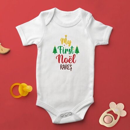 Body pour bébé personnalisé avec le texte « My first Christmas »