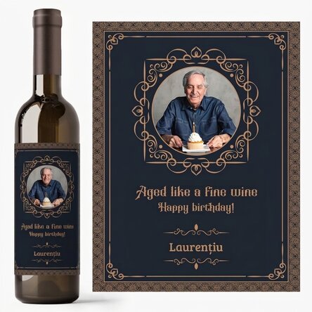 Vin personnalisé avec une photo et un message - Aged like a fine wine
