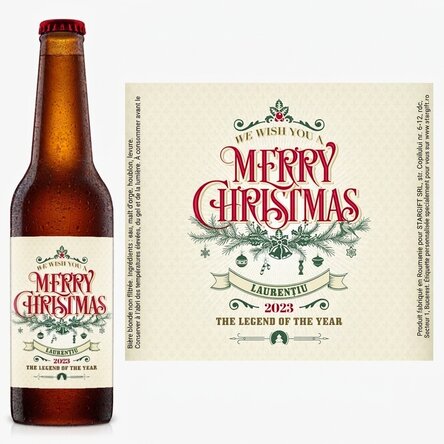 Bière personnalisée avec un texte - Retro Christmas
