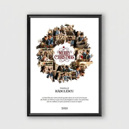 Tableau personnalisé avec 10 photos et un message - Christmas Wreath