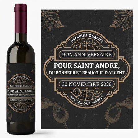 Vin personnalisé avec un message - Vintage Wine